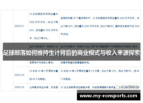 足球部落如何维持生计背后的商业模式与收入来源探索